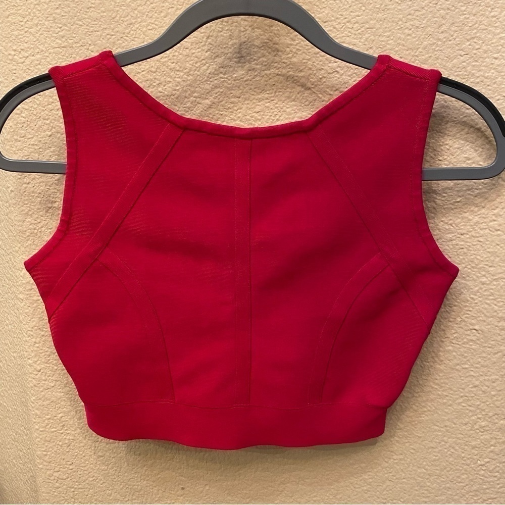 BCBG Women Red Cropped Tank Top Size Small